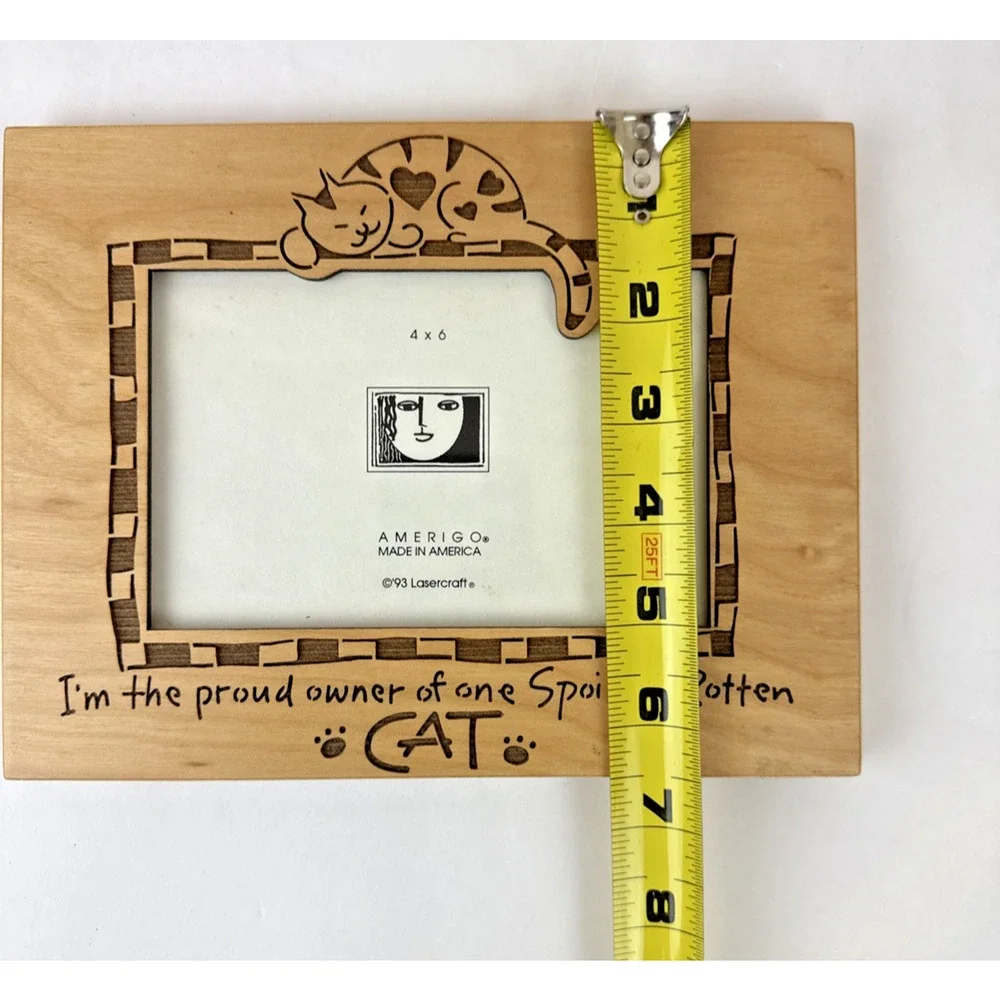 Amerigo Kathy Davis Collection Laser Cut Wood cat Easel Back Picture Frame kitty